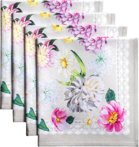 Vista 54 de Maison d' Hermine Juego de 4 servilletas de tela 100% algodón, suaves y duraderas, servilletas cuadradas reutilizables para uso diario, lavables