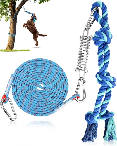Petbobi Juguete Bungee para perro, juguete de remolcador para perros al aire libre para ejercicio interactivo Pitbull, juguete de tira y afloja con