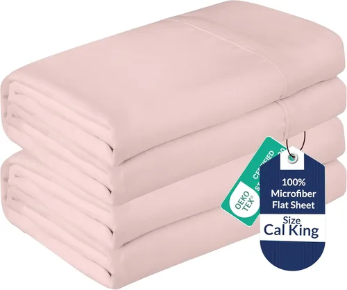 Vista 82 de Royale Linens Juego de 6 sábanas encimeras a granel, sábanas superiores, microfibra suave de 1800, resistente a las arrugas y a las manchas