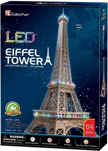Vista 9 de CubicFun Rompecabezas 3D LED Dubai Burj Khalifa 57.5" H Kits de Modelos de Edificios de Arquitectura para Adultos, Decoración de Recuerdo y Regalos