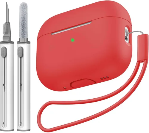 Vista 11 de Compatible con Airpods Pro 2 Case, Funda Protectora de Piel de Silicona Suave con Kit de Limpieza y Cordón Compatible para AirPod Pro de 2ª