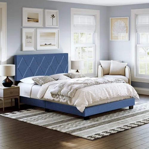 Vista 11 de Boyd Sleep Cama tapizada de lino negro con cabecera ajustable, tamaño individual, con base o somier calificado para su uso