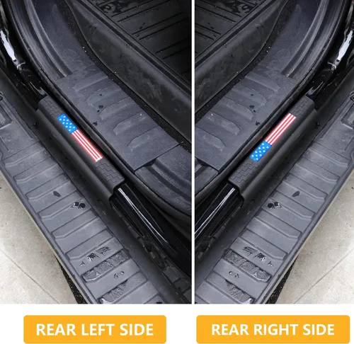 Vista 8 de Protector de umbral de puerta compatible con Ford F150 2021 2022 2023 2024 2025, accesorios interiores para umbral de puerta, placa de rozaduras