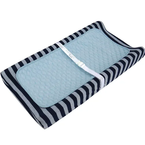Vista 5 de BlueSnail Forro acolchado más grueso impermeable para cambiador, 3 unidades (azul 13 x 27 pulgadas)