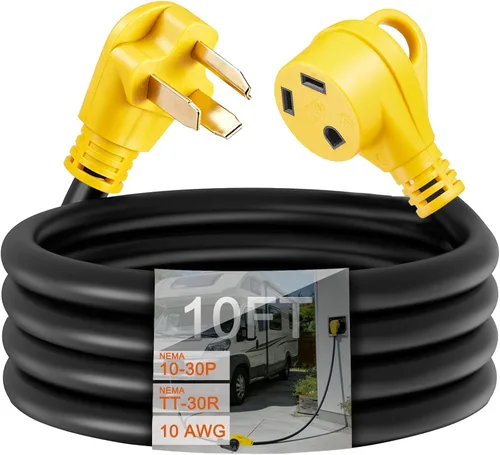 Vista 8 de Cable adaptador de corriente CA NEMA 10-30P macho a TT-30R, 125