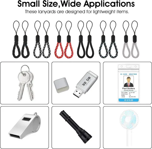 Vista 3 de cobee Correa de muñeca pequeña, 4.72 pulgadas para ajustar el dedo para el cuello, correa de mano de nailon, cordón portátil para el dedo