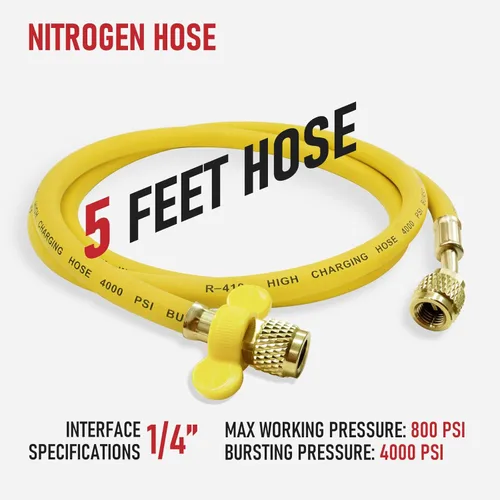 Vista 4 de RX WELD Regulador de nitrógeno con 0-600 PSI, entrada CGA580, conexión de salida abocinada macho de 1/4 de pulgada, regulador de tanque de nitrógeno