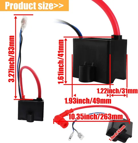 Vista 2 de Bobina de encendido CDI de alto rendimiento compatible con 49cc - 50cc 60cc 66cc 80cc motor motor de 2 tiempos bicicleta motorizada con piezas