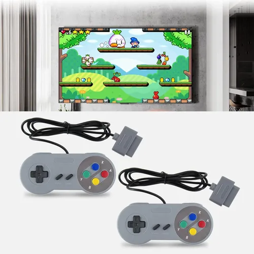 Vista 5 de Veanic - Paquete de 2 unidades de repuesto para mando de gamepad compatible con SNES - Conector de 7 pines