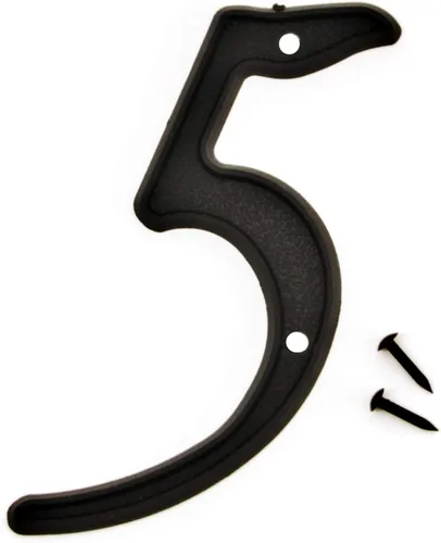 Vista 6 de Hy-Ko Número clásico de plástico reflectante negro de 4 pulgadas, números elevados modernos para casa exterior, marcado cómodo y duradero