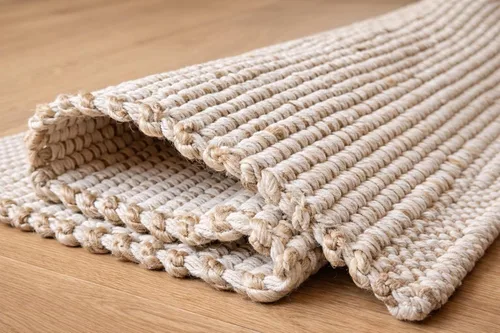 Vista 4 de S & L Homes Alfombra de Área de Yute y Algodón Tejida a Mano Natural Estilo Granja para Sala de Estar Dormitorio Cocina Pasillo Entrada - Decoración