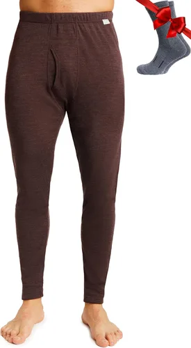 Vista 23 de Pantalón de primera capa de lana merina para hombre, 100% lana merina, peso pesado, medio, ligero, ropa interior térmica Long Johns y calcetines .