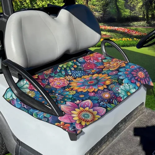 Vista 28 de Fundas universales para asiento de carrito de golf, suaves y cómodas, protección para todo tipo de clima, funda para carrito de golf para 2