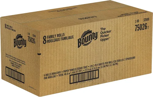 Vista 12 de Bounty Toallas de papel de tamaño rápido, color blanco, 8 rollos familiares = 20 rollos regulares (el embalaje puede variar)