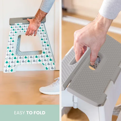 Vista 173 de Vigar Taburete compacto plegable, taburetes de 10-1/2 pulgadas para adultos de hasta 330 libras, taburete ligero, taburete plegable antideslizante