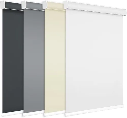 Vista 2 de Changshade JZROL33BK72Z - Persiana enrollable opaca con cenefa de cassette, para oscurecer la habitación, sin cordón, persianas enrollables