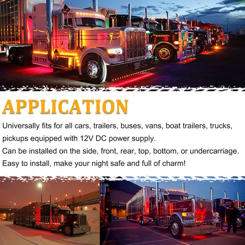 Vista 3 de PSEQT Luces LED de marcador de remolque de 3/4 pulgadas, indicadores de espacio lateral, luz trasera, impermeable, para remolque, camión, autobús