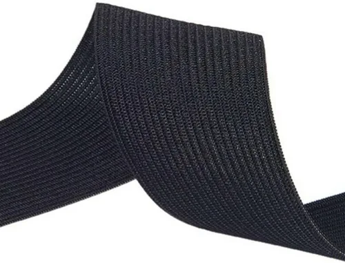 Vista 3 de ZLCHE Banda elástica plana negra de 1 pulgada x 6 yardas, bandas elásticas para peluca, elástico pesado para coser, carrete elástico de punto