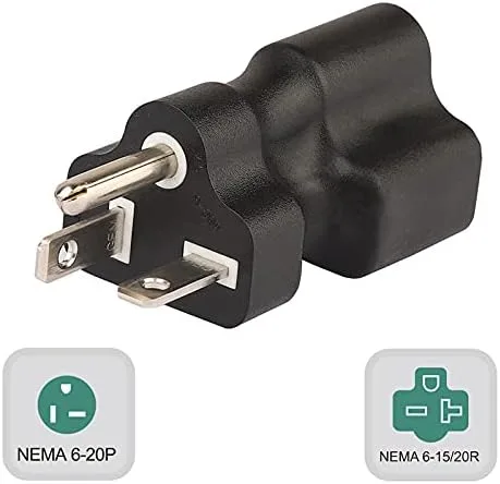 Vista 9 de Nema 5-15P a 5-15R/5-20R Adaptador de corriente CA 15A 125V 5-15P a 5-15R y 5-20R