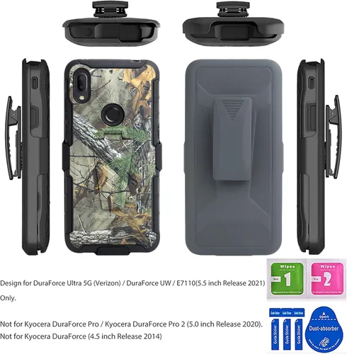 Vista 7 de Funda diseñada para Jitterbug Smart 3 (2021) con vidrio templado, clip giratorio para cinturón, soporte para soporte de armadura resistente a prueba