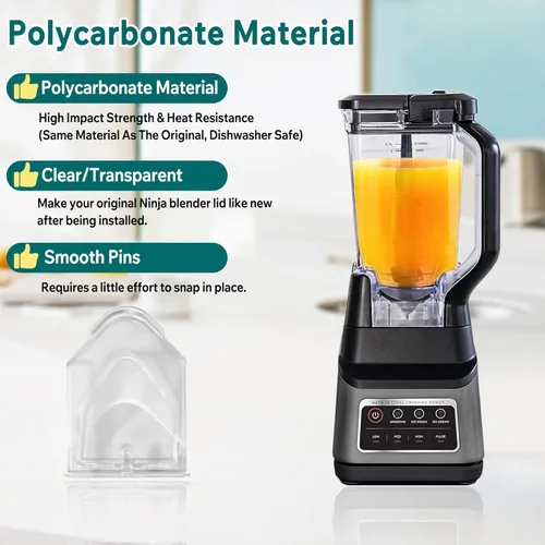 Vista 5 de Cubierta de boquilla de repuesto compatible con tapa de licuadora Ninja de 72 onzas, tapa de tapa para jarra Ninja Blender Pitcher parte superior
