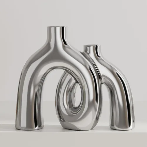 Vista 14 de Hug Donut - Juego de jarrones decorativos, jarrón beige, jarrones de estilo nórdico bohemio moderno, decoración del hogar, decoraciones de cerámica