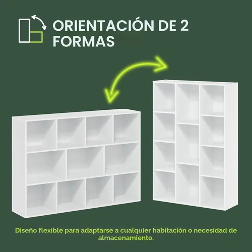 Vista 6 de Furinno - Estantería con 1 gabinete con puerta serie Luder, color blanco
