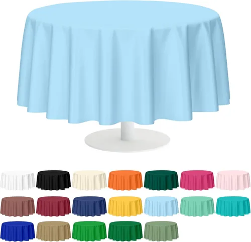 Vista 30 de Mulbozy 2 piezas de mantel de plástico negro para mesa rectangular, 54 × 108 pulgadas, fundas desechables de mesa para fiestas negras