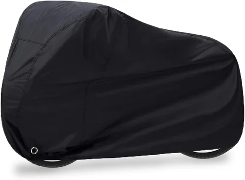 Funda impermeable para bicicleta al aire libre, gruesa, negra, de 29 pulgadas, resistente al viento, UV, nieve, a prueba de óxido, 190T, con agujero