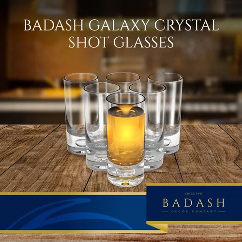 Vista 2 de Badash Galaxy Crystal - Juego de 6 vasos de cristal sin plomo de 4 pulgadas de alto, 3 onzas