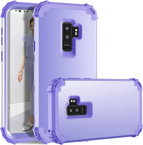 Vista 8 de Funda de teléfono para Samsung Galaxy S9 Plus, cubierta dura, a prueba de golpes, silicona suave, híbrida, tres capas, resistente, protección de PC