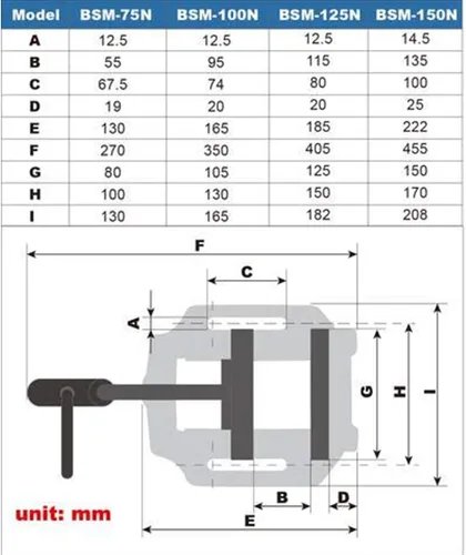 Vista 6 de KAKA INDUSTRIAL Tornillo de prensa de taladro, tornillo de sujeción de 4 pulgadas BSM-100N para perforación de precisión, fresado y carpintería