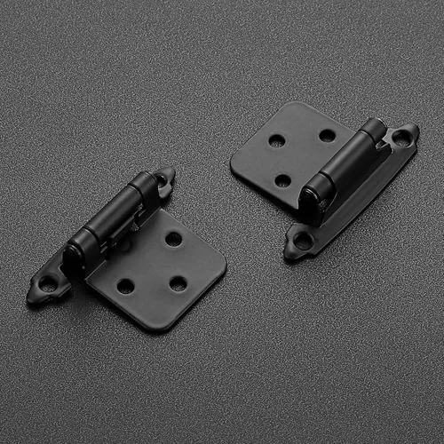 Vista 2 de Ravinte Paquete de 2 (1 pares) de bisagras superpuestas de gabinete de 1/2 pulgada, montaje facial semicerrante de cierre automático, accesorios