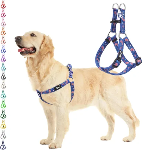 Vista 19 de Pupteck - Arnés para perros sin jalar, suave, ajustable, de nailon, talla básica, chaleco para cachorro, para caminar al aire libre con etiqueta