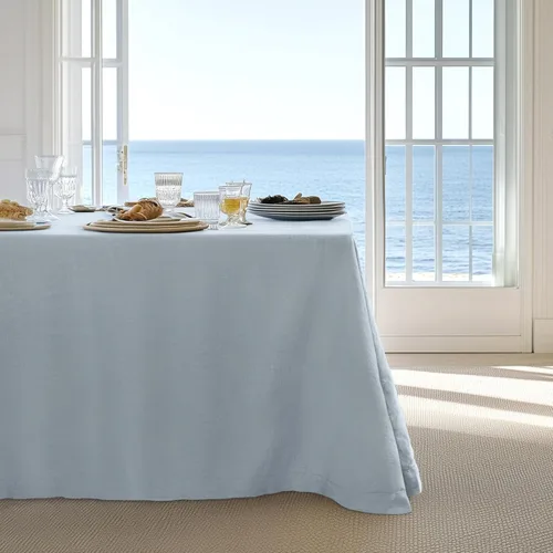 Vista 15 de Linen World - Mantel de lino de otoño de 90 x 60 pulgadas, mantel rectangular lavable de lino francés para comedor, al aire libre, bodas