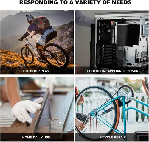 Vista 7 de HAUTMEC Multiherramienta de bicicleta 9 en 1, kit de herramientas de reparación de mini bicicletas para bicicletas de carretera y montaña