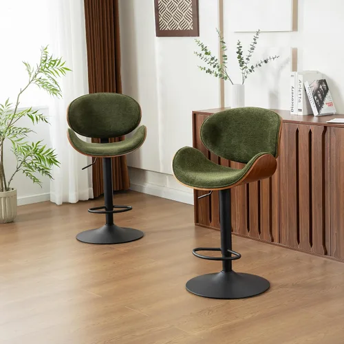 Vista 3 de Kidol & Shellder Taburetes de bar individuales grandes con respaldo de 21 pulgadas, sillas de bar modernas giratorias de altura ajustable, taburetes