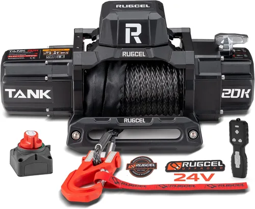 Vista 11 de RUGCEL WINCH 13,500 lb Nueva cabrestante eléctrica impermeable con cuerda sintética de 12 V con pasacabos Hawse, control remoto infrarrojo 2 en 1