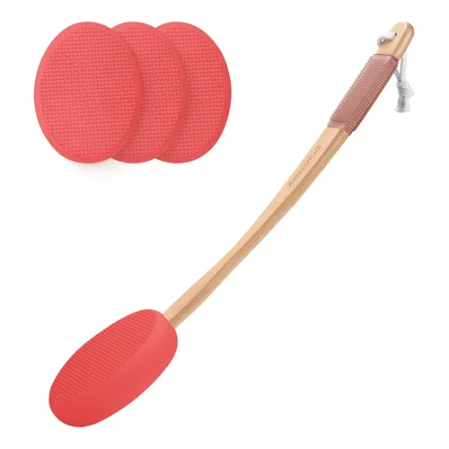 Vista 14 de AmazerBath Aplicador de loción para espalda, pies, 4 almohadillas de repuesto con mango curvado de 17 pulgadas, aplicador de protector solar