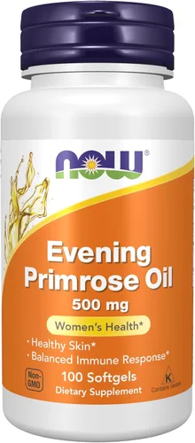 NOW Foods Suplementos, Aceite de Onagra 500 mg con GLA de origen natural (ácido gamma-linolénico), 100 cápsulas blandas