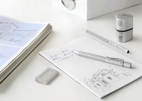 Vista 4 de Faber-Castell Caja Sacapuntas Trio Grip 2001 Plata