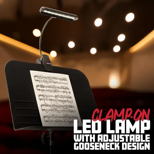 Vista 3 de Gator Frameworks Lámpara de soporte de música con cuello de ganso ajustable, (GFW-MUS-LED)