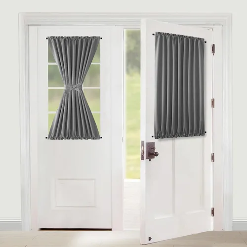 Vista 83 de XWZO - Cortinas para puerta con cortinero, cortinas blackout térmicas y oscurecedoras para puerta francesa, cortinas para ventana de la cocina, 12 x