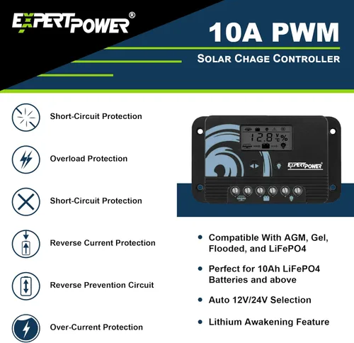 Vista 4 de ExpertPower Kit de energía solar de 100 W y 12 V Batería de litio LiFePO4 de 12 V 20 Ah Panel solar flexible de 100 W, controlador de carga