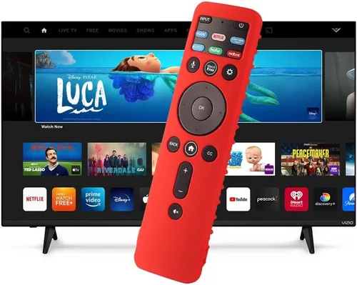 Vista 3 de Funda de silicona para VIZIO XRT260 Smart TV Remote VIZIO XRT260, funda de silicona a prueba de golpes antideslizante con cordón (gris oscuro)