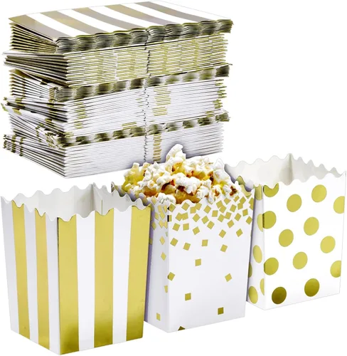 Juvale Mini cajas de palomitas de maíz, recipientes para suministros de bares, decoración de carnaval, decoraciones de circo y recuerdos de fiesta