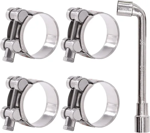 Vista 12 de Glarks 4 abrazaderas de manguera con perno en T de 2.047-2.165 in, acero inoxidable 304, abrazaderas de tubo ajustables para manguera de rango de 2