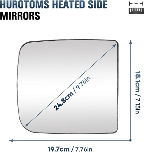 Vista 2 de Espejo calefactable del lado izquierdo y del pasajero derecho para Dodge Ram 1500 2009 Dodge Ram 1500 2010-2019 1500 2500 3500 4500 5500 Dodge