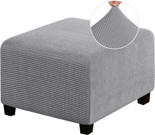 Vista 19 de Funda Elástica para Otomán Fundas para Otomán Rectangulares para Sala de Estar Taburete Reposapiés Fundas Elásticas para Adaptarse al Reposapiés