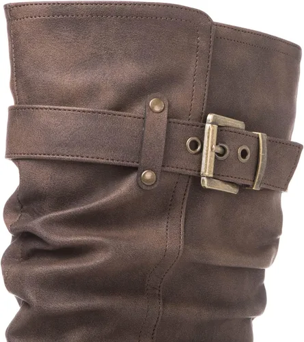 Vista 7 de GLOBALWIN Botas de vestir a media pantorrilla para mujer, botas de motociclista para mujer